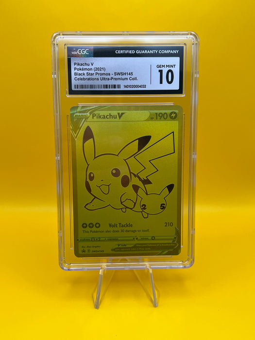 Pikachu V Black Star Promo (SWSH145) [Sword & Shield: Celebrations] [Ultra-Premium Collection] CGC 10