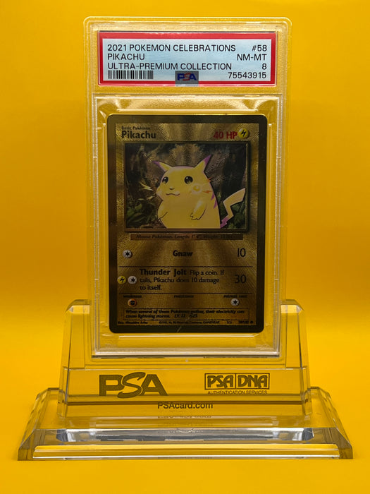 Pikachu (58/102) (Celebrations Metal Card) [Celebrations: 25th Anniversary] PSA 8