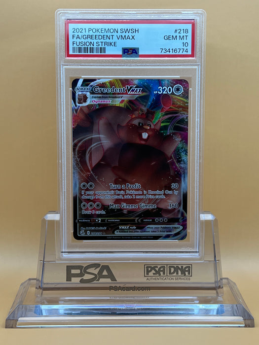 Greedent VMAX (218/264) [Sword & Shield: Fusion Strike] PSA 10