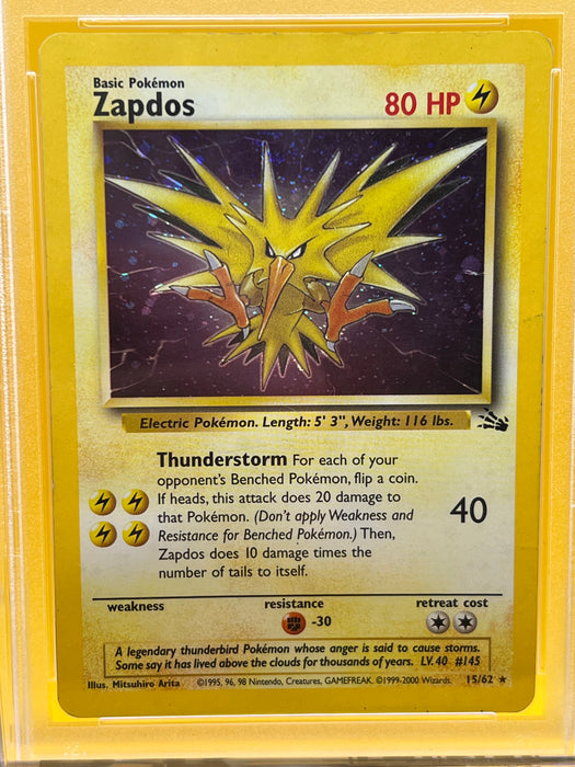 Zapdos (15/62) [Fossil Unlimited] [Cosmos Holo] PSA 5