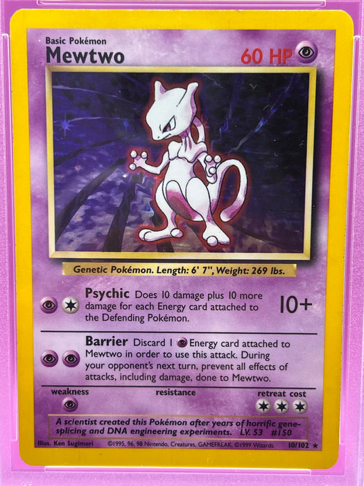 Mewtwo Holo (10/102) [Base Set Unlimited] PSA 6