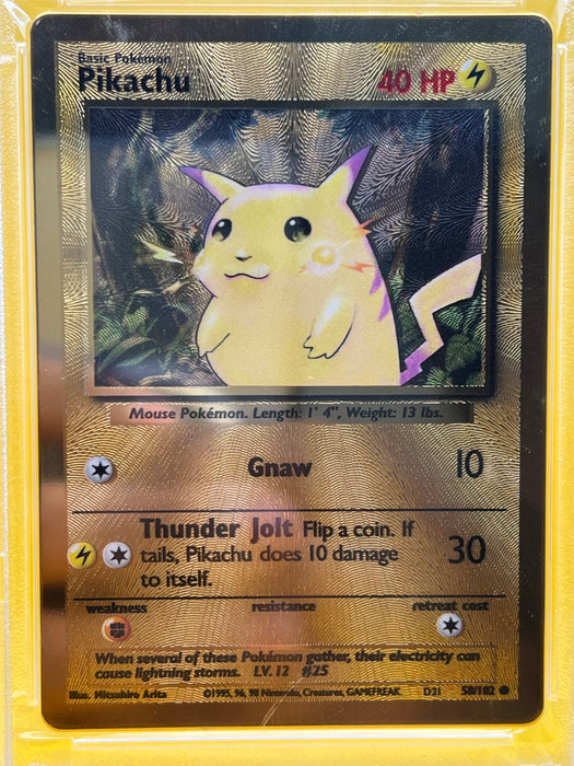 Pikachu (58/102) (Celebrations Metal Card) [Celebrations: 25th Anniversary] PSA 8