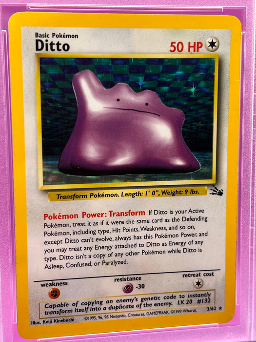 Ditto Holo (3/62) [Fossil Unlimited] PSA 7