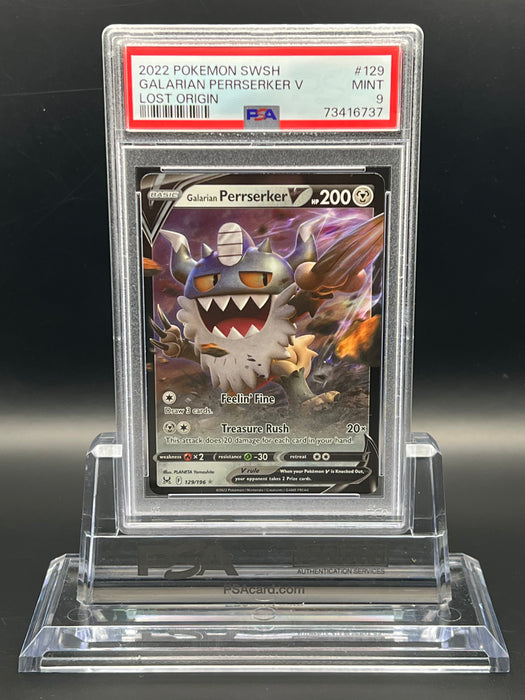 Galarian Perrserker V (129/196) [Sword & Shield: Lost Origin] PSA 9