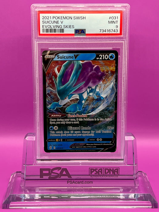 Suicune V (031/203) [Sword & Shield: Evolving Skies] PSA 9